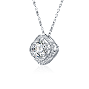 Baroque Style Luxury 925 Sterling Silver Moissanite Diamond Pendant  Engagement Multiple Rounded Diamonds Women Wedding Party Ne